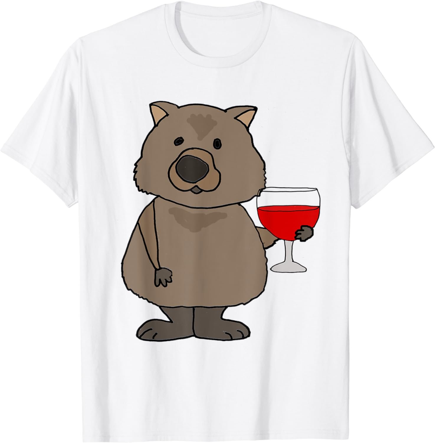Cute Wombat Drinking Wine T-shirt