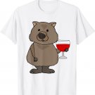 Cute Wombat Drinking Wine T-shirt