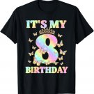 Cute 8 Years Old Girl Funny Butterfly It's My 8th Birthday T-Shirt