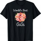 Worlds Best GiGi Pink Peach Flower Bouquet Grandma Gigi T-Shirt