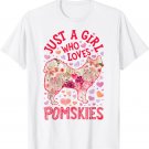 Pomsky Just A Girl Who Loves Pomskies Dog Flower Cute Floral T-Shirt