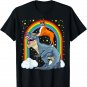 Boxer Riding Dinosaur T-Rex Dog Rainbow Dino Funny T-Shirt