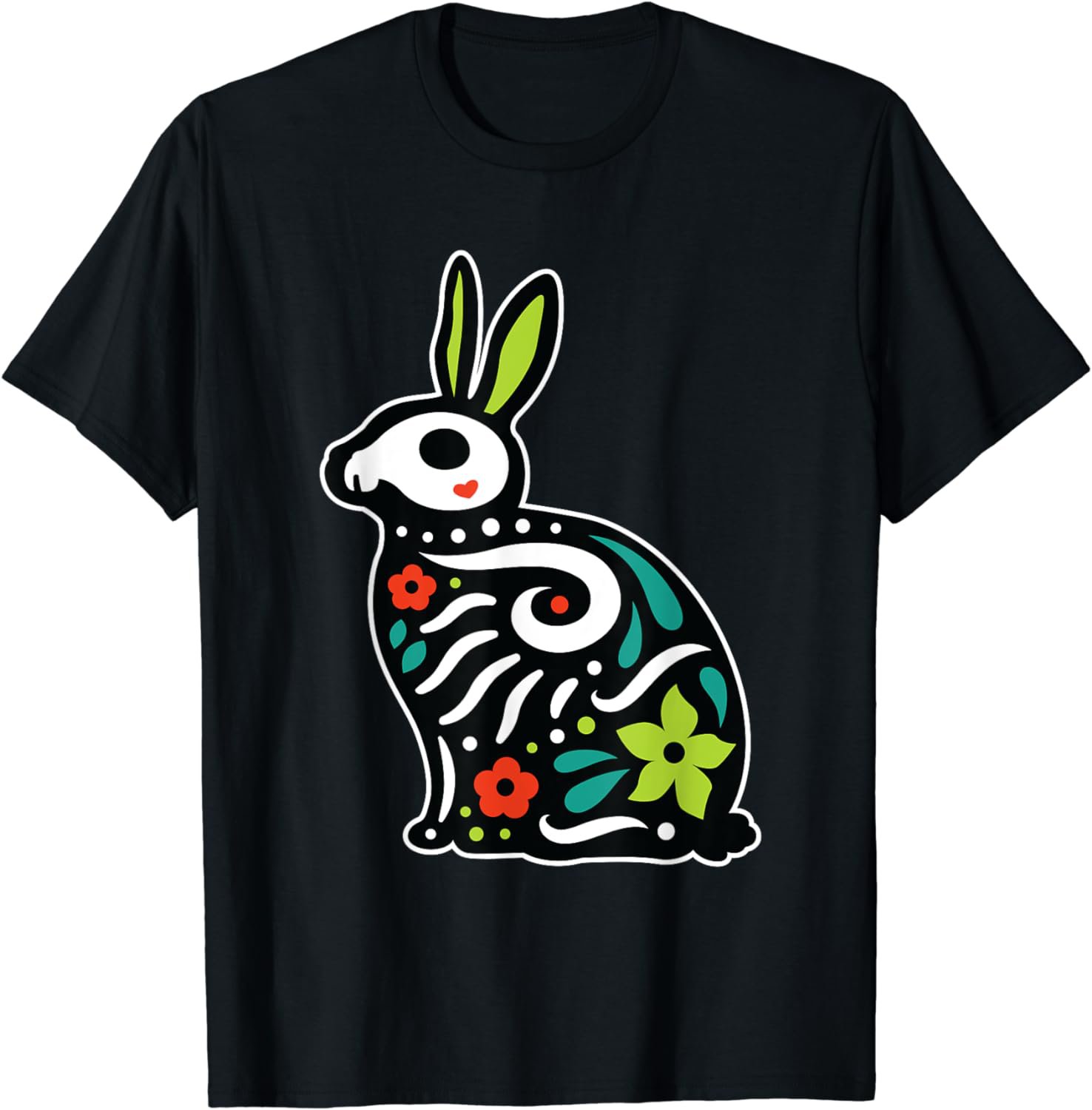 Rabbit Sugar Skull Dia De Los Muertos Cute Bunny Day Of Dead T-Shirt