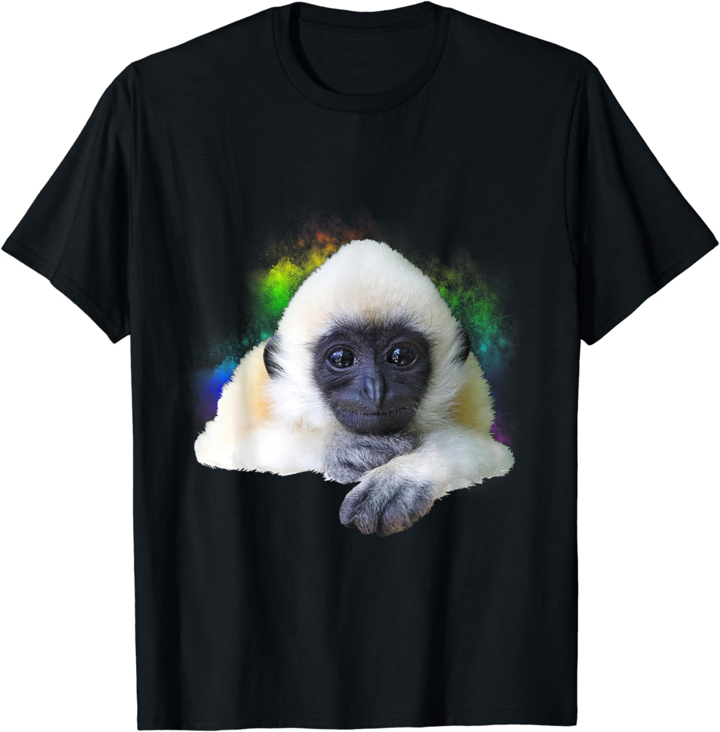 Gibbon Monkey Rainbow Cute Little Primate Animal T-Shirt