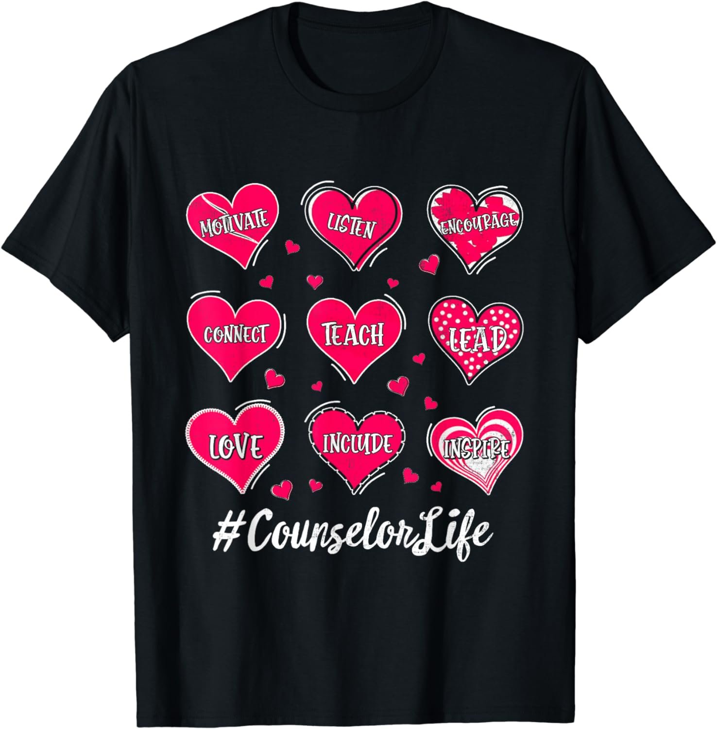 School Counselor Life Valentine's Day Heart Funny Counseling T-Shirt