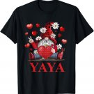 Cute Gnome Yaya Valentines Day Women Family Matching T-Shirt