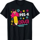 Pre-k Diva Girls Head Bow Star Student & Teacher Preschool T-Shirt