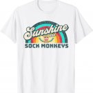 Cute Rainbow Retro Style Sunshine and Sock Monkeys T-Shirt