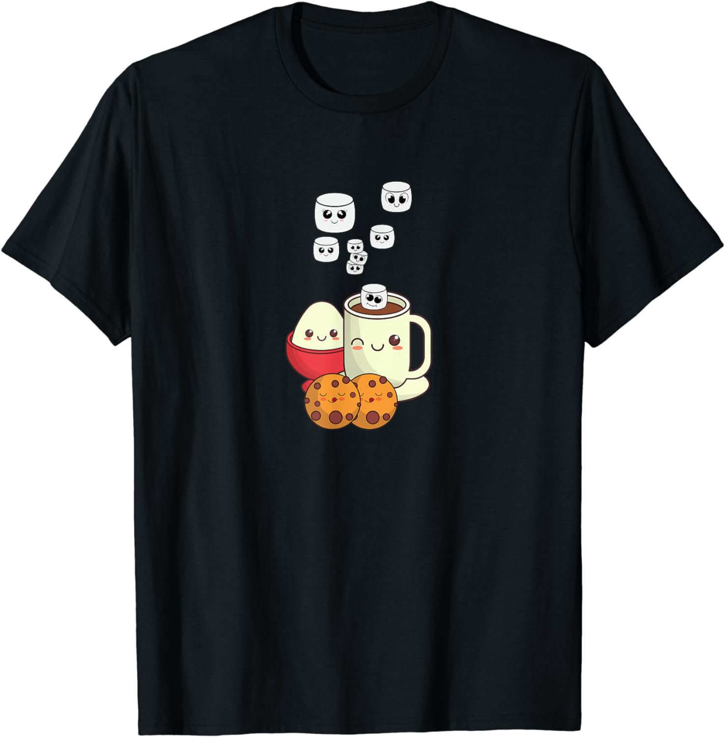 Hot Chocolate and Marshmallows Cute Kawaii Japanese Coffee T-Shirt