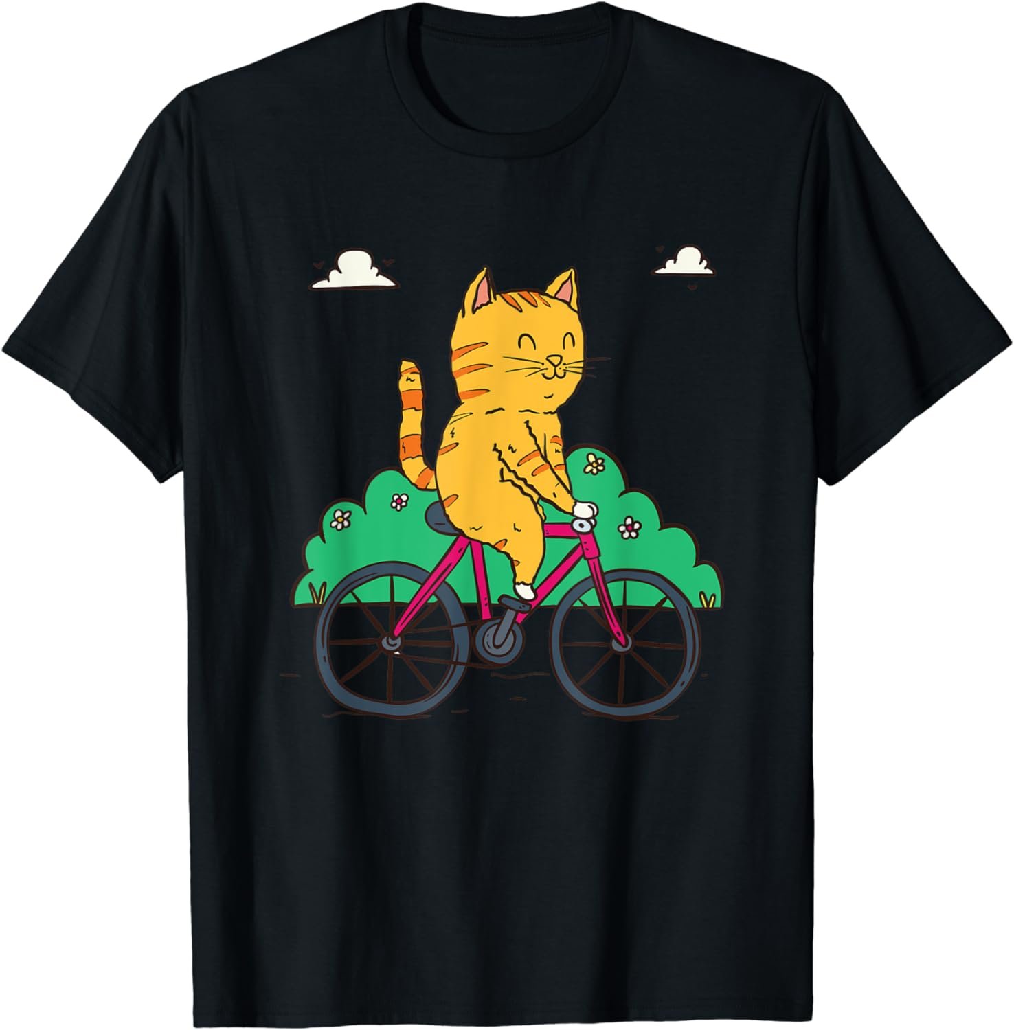 Cute Cat Riding A Bike Funny Bicycle Gift T-Shirt