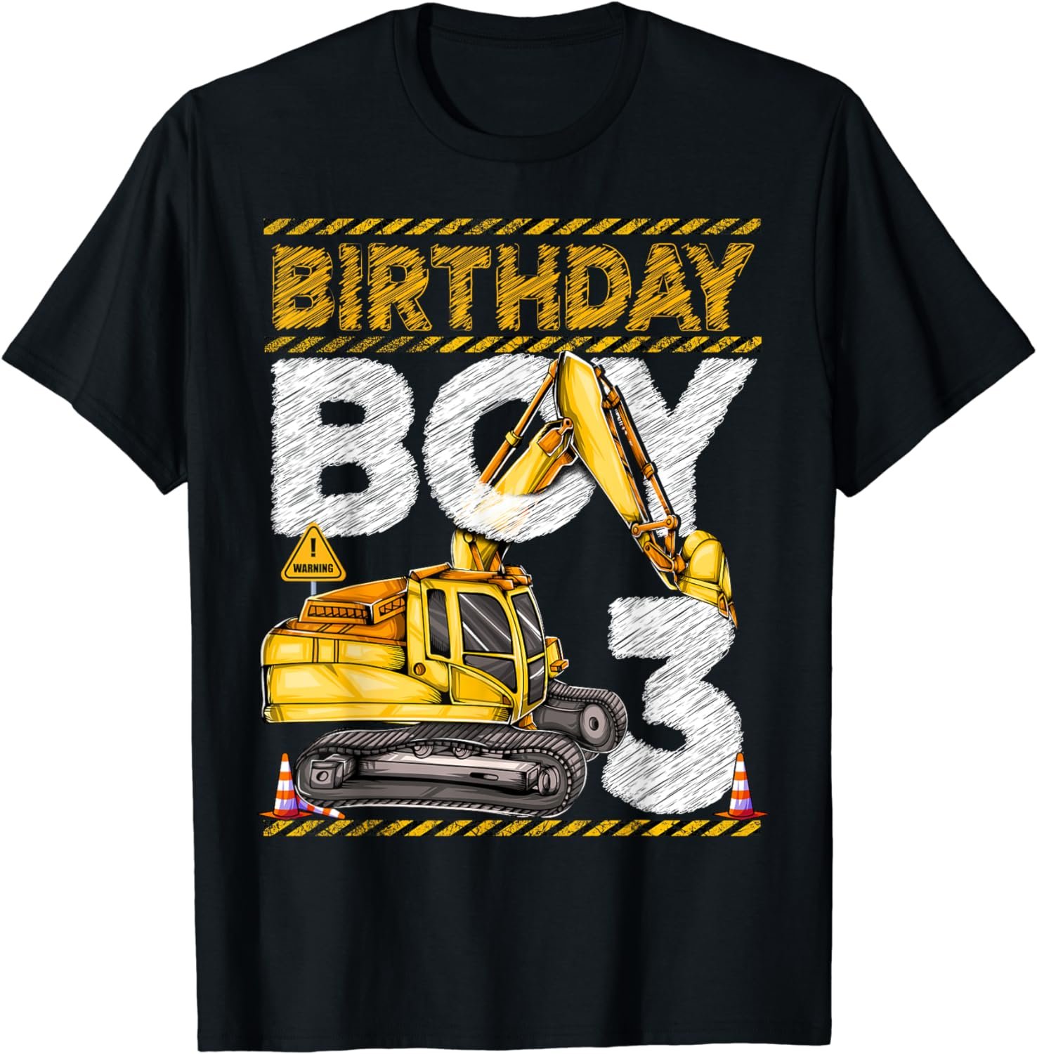 Birthday Boy 3 Construction 3rd Birthday Excavator Birthday T-Shirt