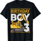 Birthday Boy 3 Construction 3rd Birthday Excavator Birthday T-Shirt