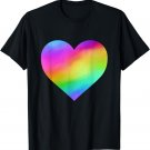 Rainbow Faux Holographic Heart T-Shirt