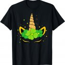 Cute Unicorn Face Irish Shamrock St Patrick's Day Kids T-Shirt