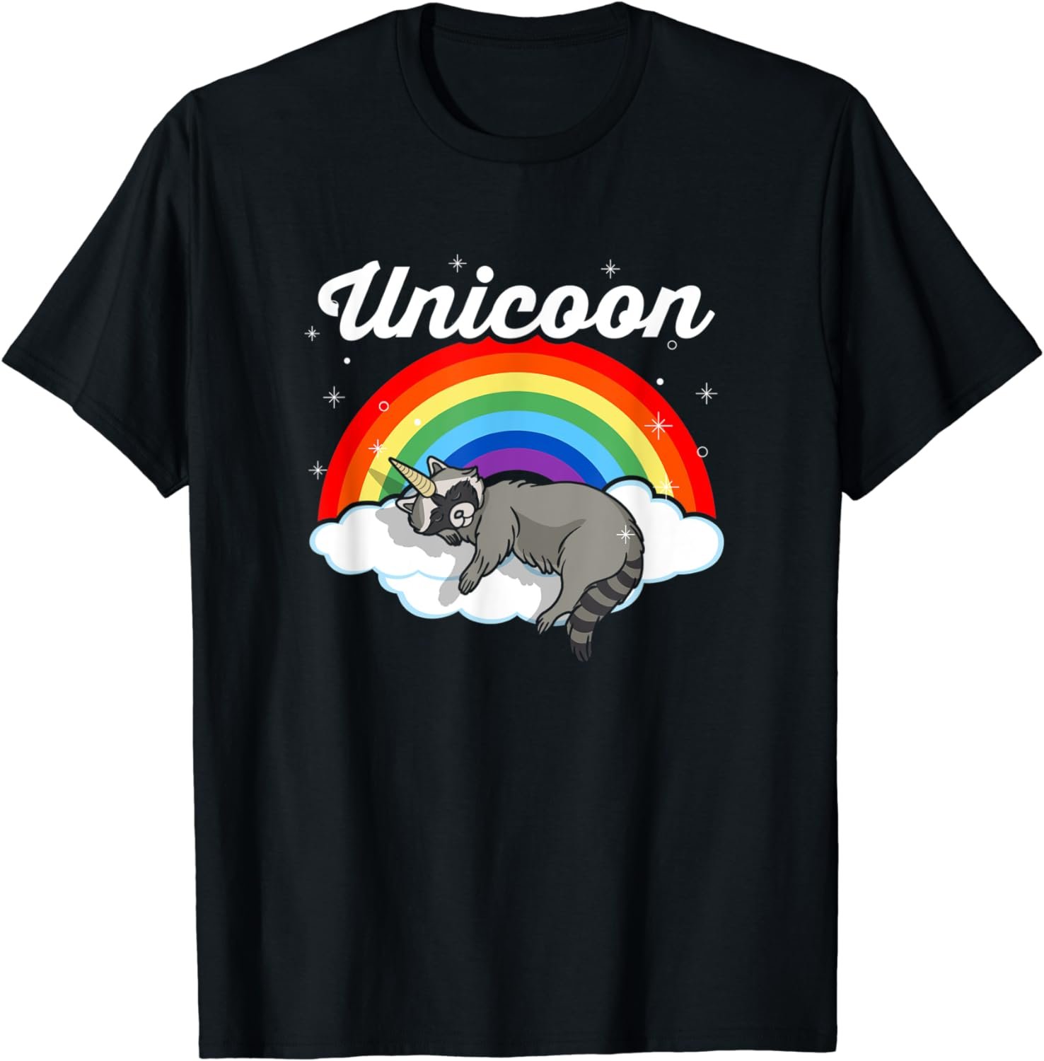 Sleepy Raccoon Unicoon Cute Magical Trash Panda Lovers T-Shirt