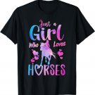 Just A Girl Who Loves Horses Riding Cute Horse Girls Women T-Shirt