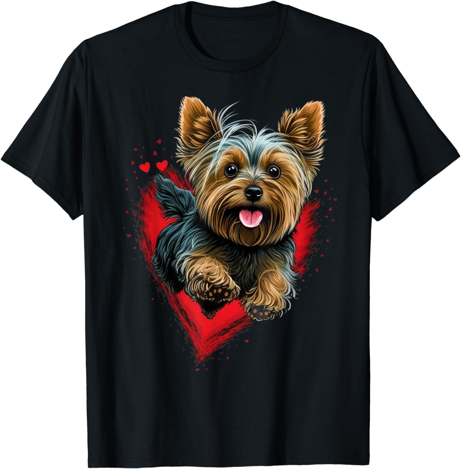 Cute Yorkshire Terrier Dog on Yorkshire Terrier Lover T-Shirt