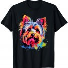 Colorful Pop Art Yorkshire Terrier Yorkie Lover Portrait T-Shirt
