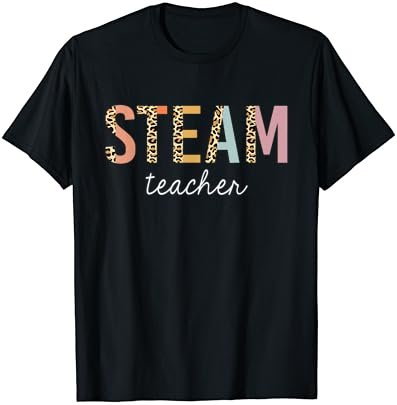 Leopard Steam Teacher Cute Back to School Supplies Women T-Shirt
