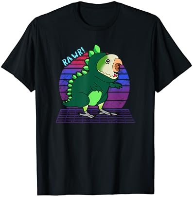 Aesthetic Vaporwave Green Monk Parakeet Quaker Parrot Birb T-Shirt