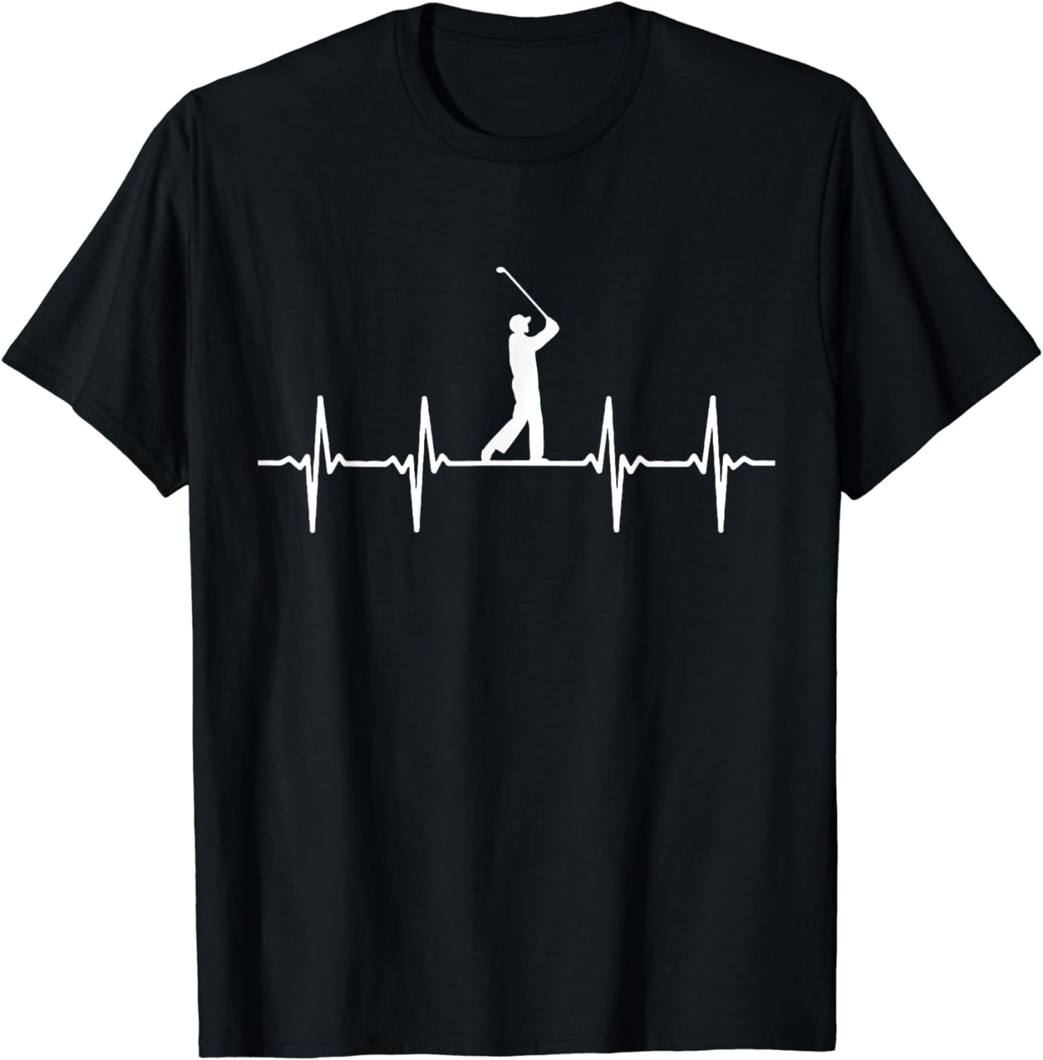 Golf Heartbeat Funny Golfer Golfing T-Shirt