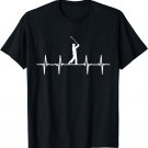 Golf Heartbeat Funny Golfer Golfing T-Shirt