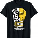 Her Fight Is My Fight Endometriosis Husband Yellow Ribbon T-Shirt