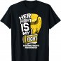 Her Fight Is My Fight Endometriosis Husband Yellow Ribbon T-Shirt