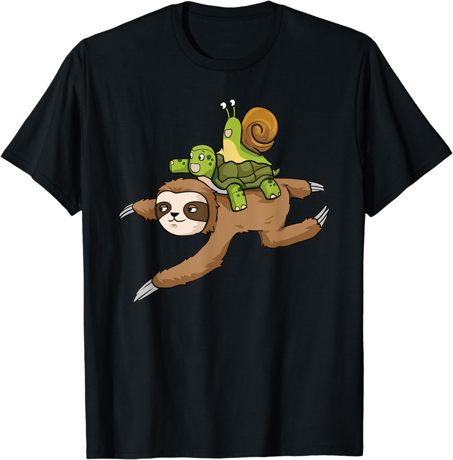 Sloth Turtle Snail Funny Cute Animal Lover Gift T-Shirt