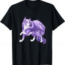 Cute Purple Winged Wolf T-Shirt - Fantasy Wolf With WingsTee