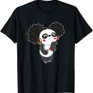 Panda Bear Girl with Afro Puffs Shirt Kids Daughter T-Shirt