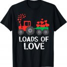Kids Loads Of Love Tractor Cute Valentines Day Truck Toddler T-Shirt