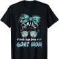 Kinda busy being a goat mom messy hair in bun bandana T-Shirt