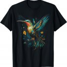 Floral Hummingbird Animal Graphic Tees for Men Women T-Shirt