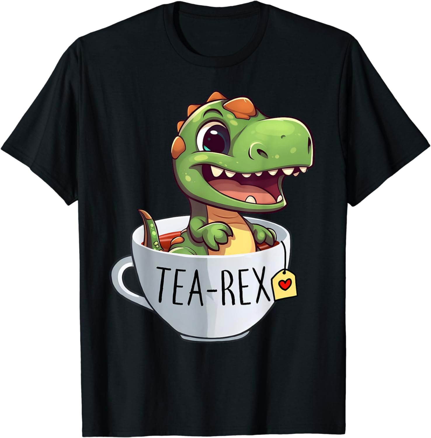 Tea-Rex in a Cup Cute T-Rex Dinosaur Kawaii Funny Dino Pun T-Shirt