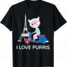 I Love Paris Cute France Themed Cat Gift For Girls Women T-Shirt