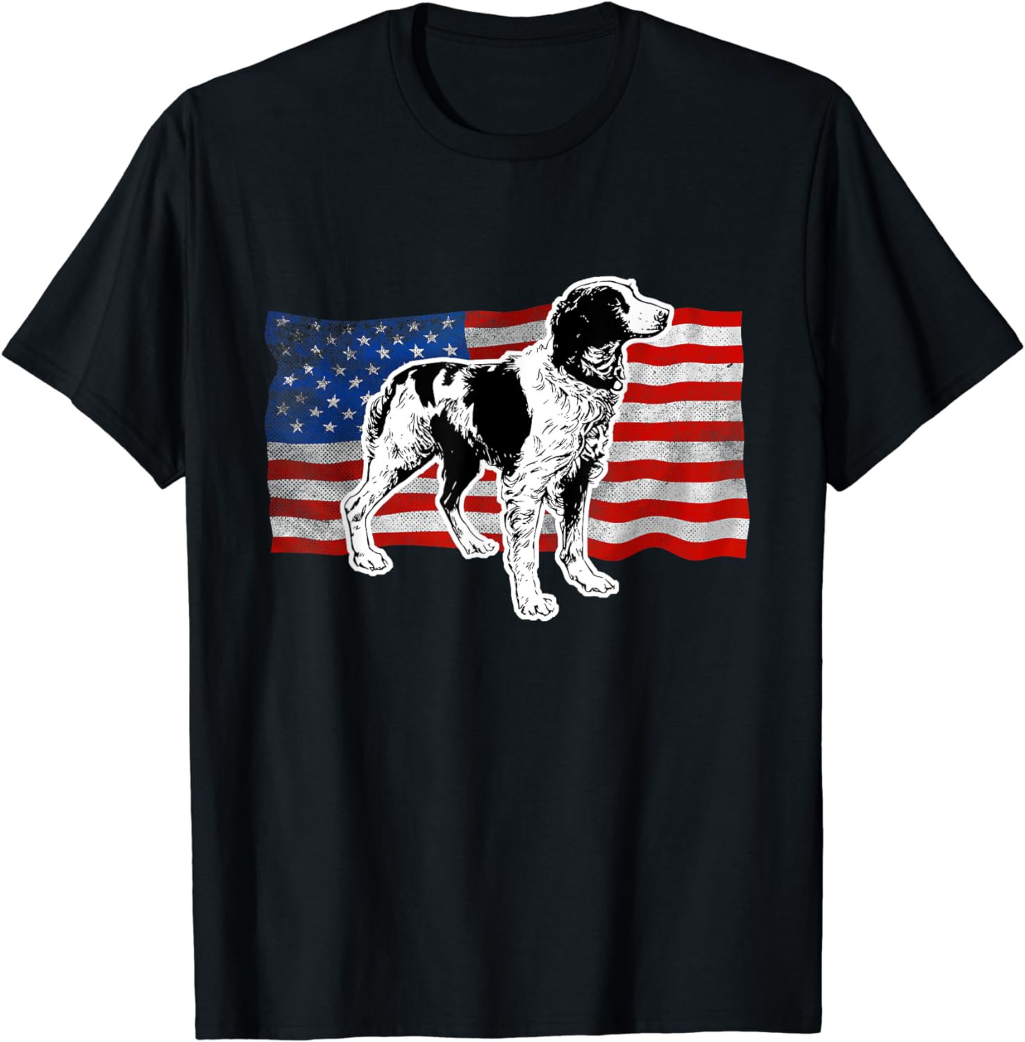 Brittany Spaniel T Shirt American Flag Dog Love Dogs Gift