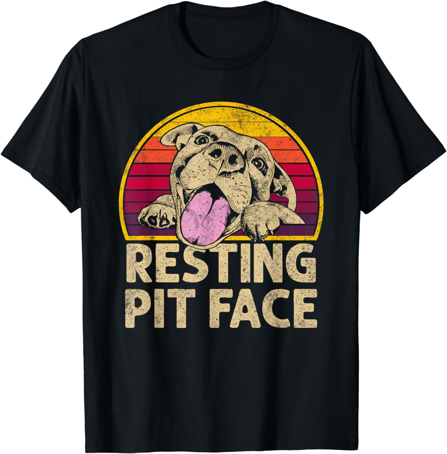Dog Pitbull Resting Pit Face Funny gift For Pitbull Lovers T-Shirt