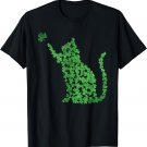 Happy St Cat Tricks Day Funny Cat Leprechaun Patrick’s Day T-Shirt