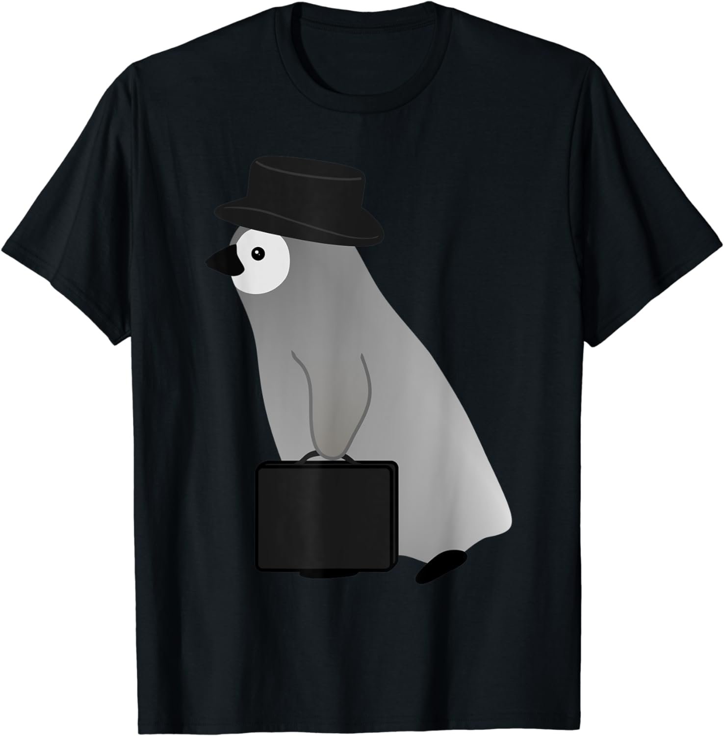 Busy Penguin Working Top Hat Briefcase Cute T-Shirt