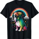 Cute Colorful Rainbow Boxer Dog T-Shirt