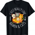 Ramen and Cats Love Japanese Noodles Neko Kawaii Cat Gifts T-Shirt
