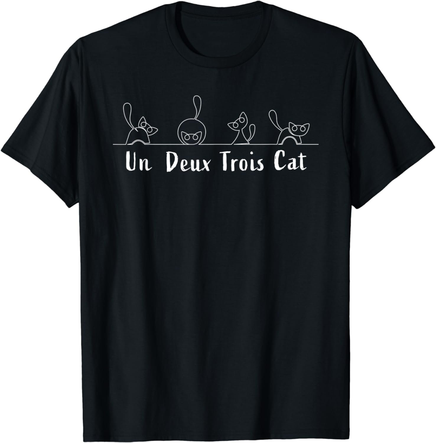 Un Deux Trois Cat Funny Vintage Cute Cat Lover T-Shirt