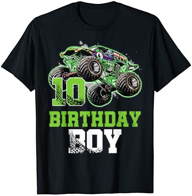10 Year Old 10 Birthday Boy Monster Truck Car Party Outfit T-Shirt