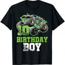 10 Year Old 10 Birthday Boy Monster Truck Car Party Outfit T-Shirt