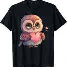 Owl Valentines Day Heart Kawaii Anime Owl For Girls Women T-Shirt