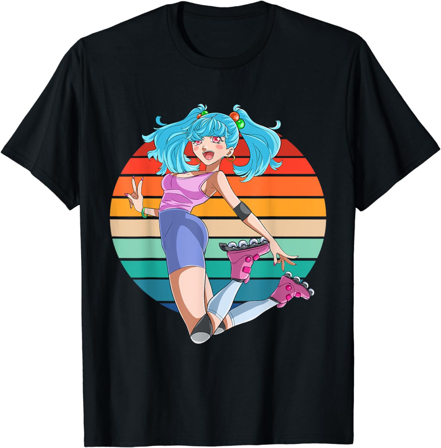 Cute Roller Skater Girl Rollerblading Lover Rollerblades T-Shirt