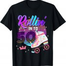 Rollin' into 50 Roller Skating Pink Cute 50th Birthday Party T-Shirt