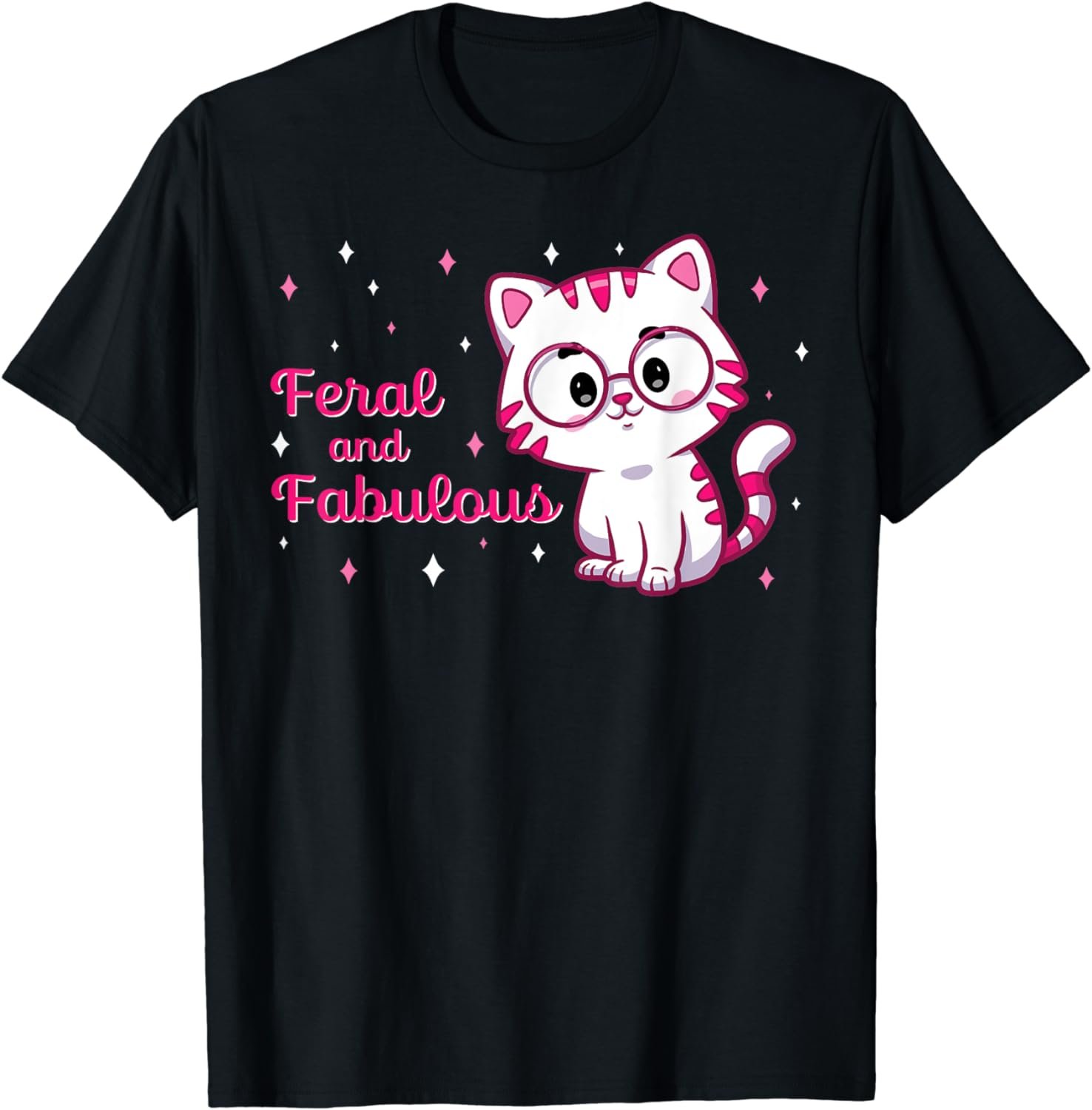 Feral and Fabulous Cute Cat Lover Gift Funny Cat Owner T-Shirt