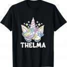 Cute Personalized Name Unicorn Crown Thelma T-Shirt